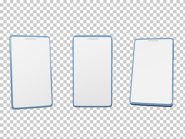 Mock up leeg wit scherm mobiele telefoon 3D-rendering geïsoleerd