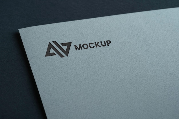 PSD mock-up logo design business on white document