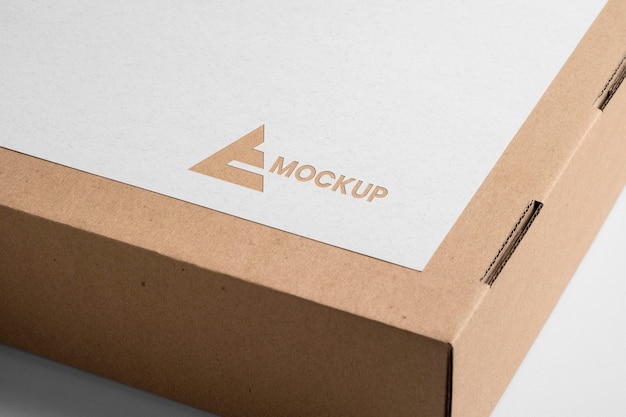 Mock-up logo design on cardbox