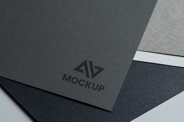 PSD mock-up logo design high view