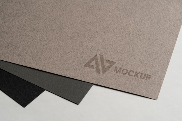 Mock-up logo design on stationery accessories