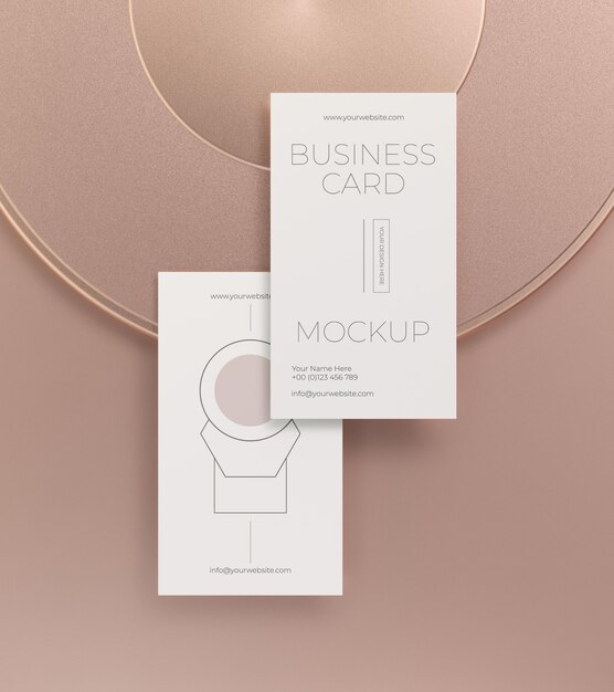 Mock-up of metallic levitating copper business card