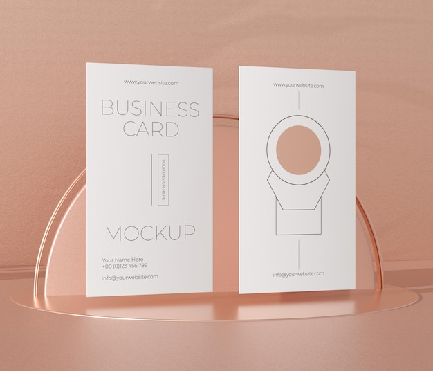 Mock-up of metallic levitating copper business card