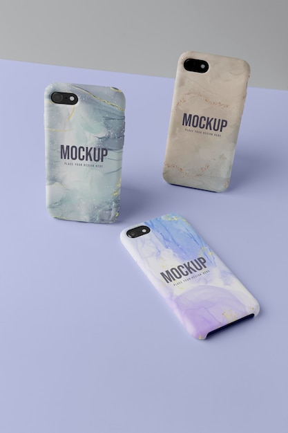 PSD mock-up mobile phone cases arrangement