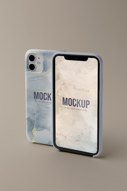 PSD mock-up mobile phone cases arrangement