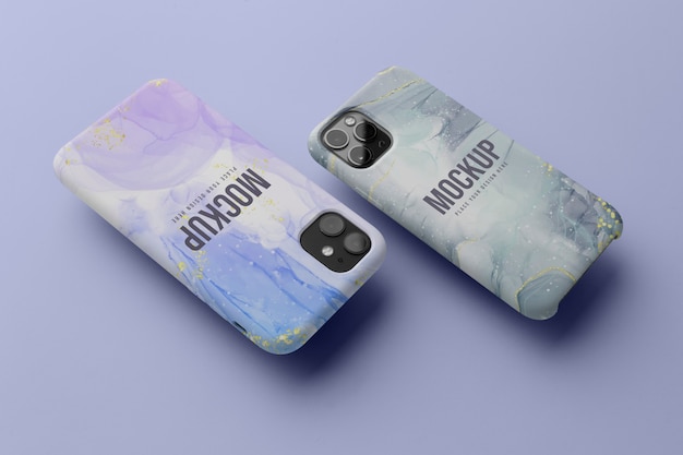 Mock-up mobile phone cases arrangement