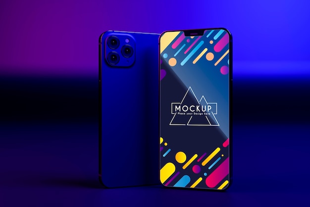 PSD mock-up new phones set showcase