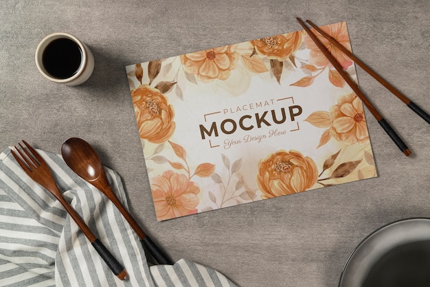 PSD mock-up ontwerp met bloementafel