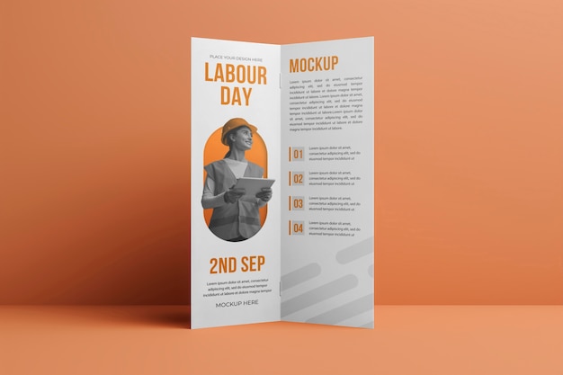 PSD mock-up ontwerp van schrijfgereedschap voor de dag van de arbeid