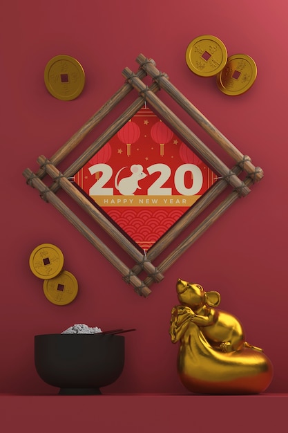 PSD mock-up ornaments for new year