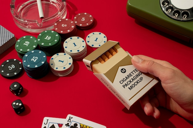 Mock-up packaging for cigarettes