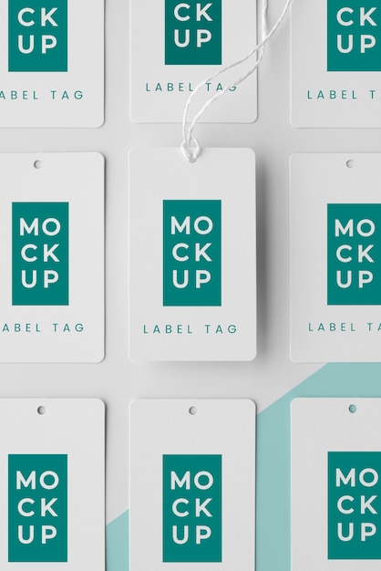 Mock-up paper tags arrangement