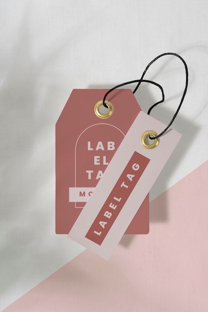 PSD mock-up paper tags composition