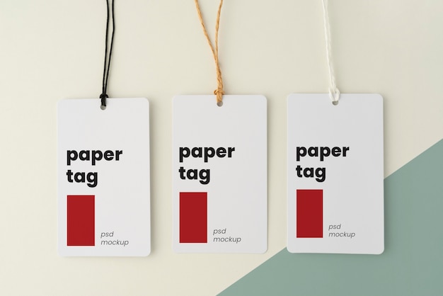 PSD mock-up paper tags composition