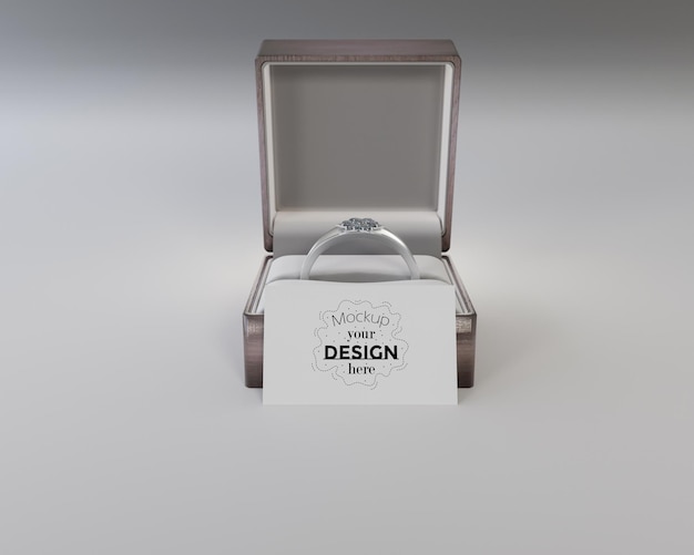 Mock-up PSD-cadeaubon van luxe vrouw sieraden decoratie 3D render