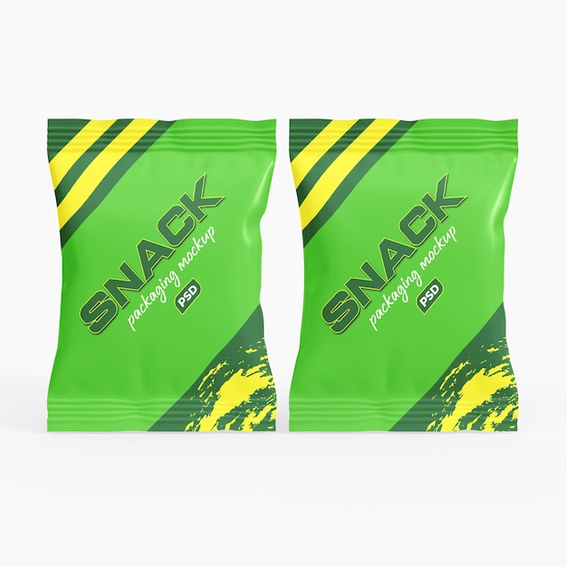 PSD mock-up psd van de verpakking van de snackbag