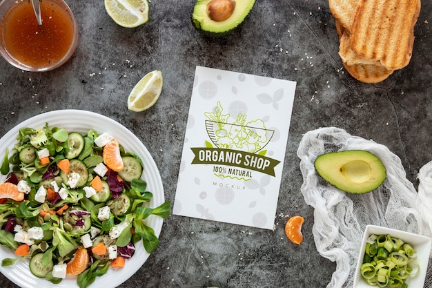 PSD insalata mock-up per pranzo al lavoro