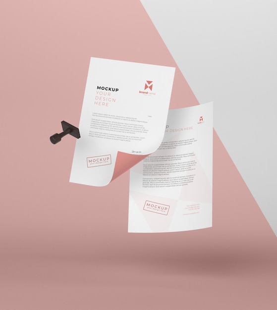 PSD mock-up samenstelling van papier en zegel