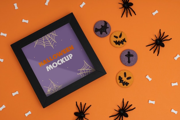 PSD mock-up samenstelling voor halloween-rand