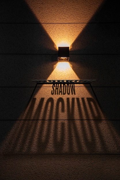 Mock-up sign with light effect