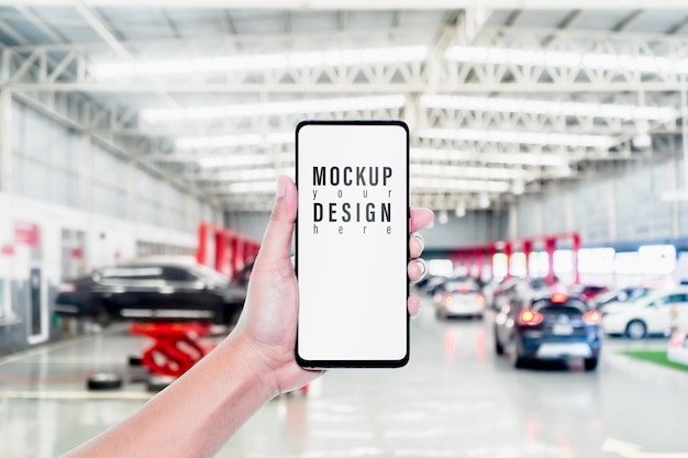 PSD mock up smartphone per servizio online automobilistico