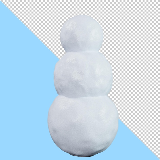 Mock-up of a snowman, 3d render. empty 3d snowman, template.