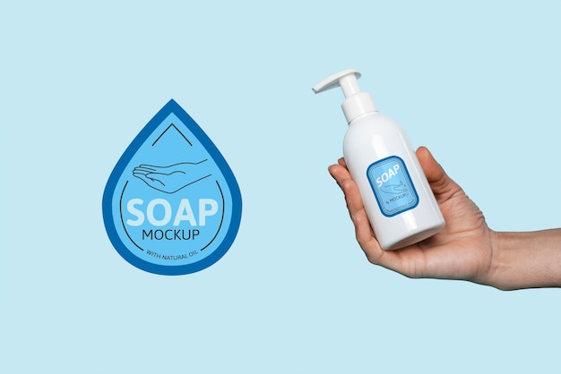 PSD mock up di sapone per lavarsi le mani