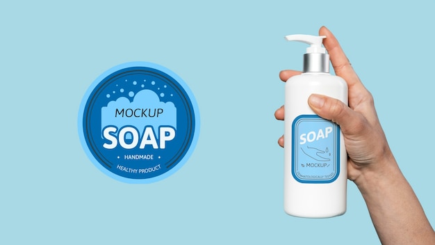 PSD mock up di sapone per lavarsi le mani