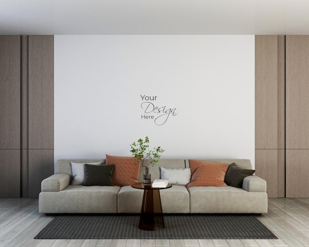 mock up sofa and accessories in the living room