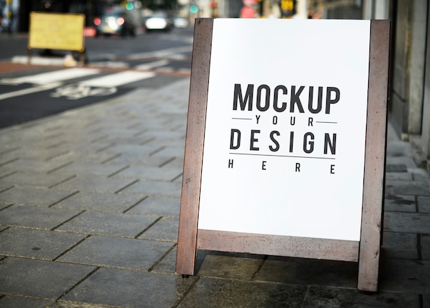 Mock up of a standing poster