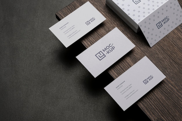 PSD mock-up stationery on wood assortment