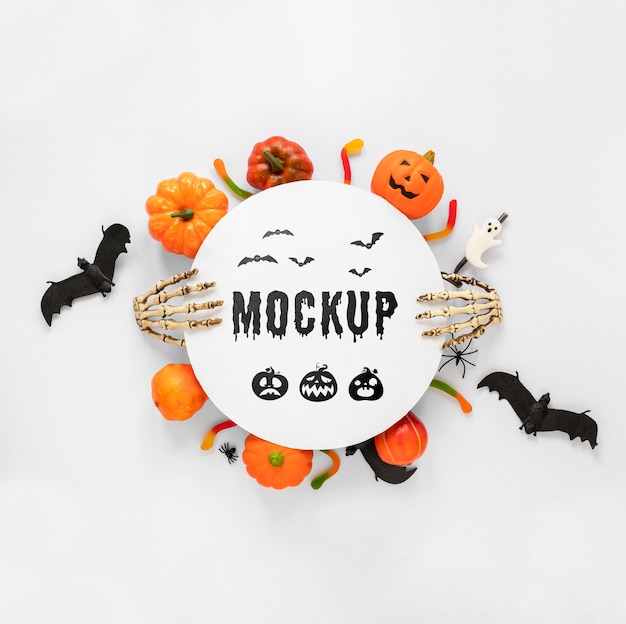 Concetto di halloween stile mock-up