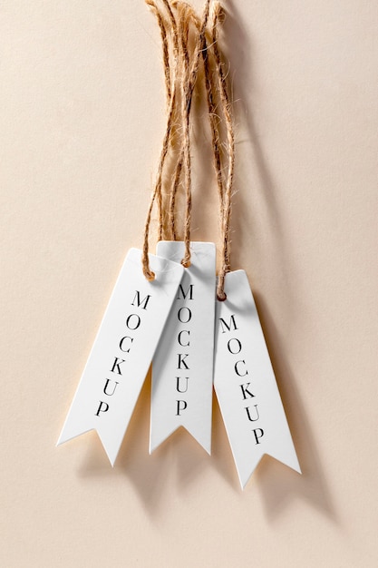 PSD mock-up thin price tags hanging