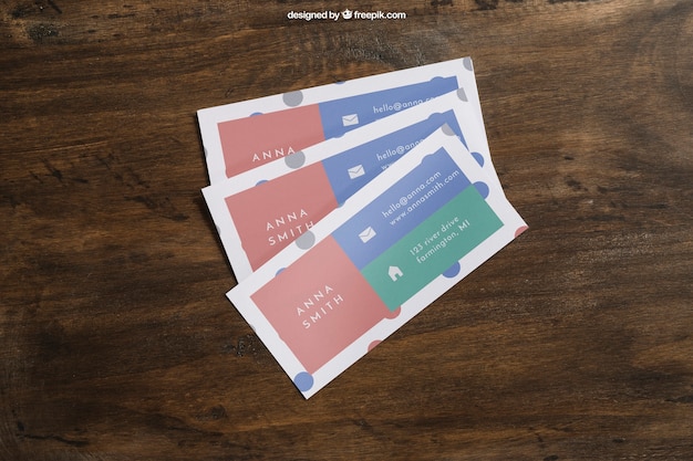 Mock up of three business cards