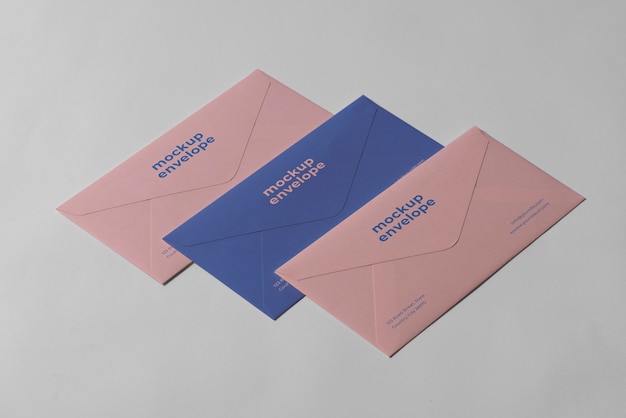 Mock-up of three c5 paper envelopes