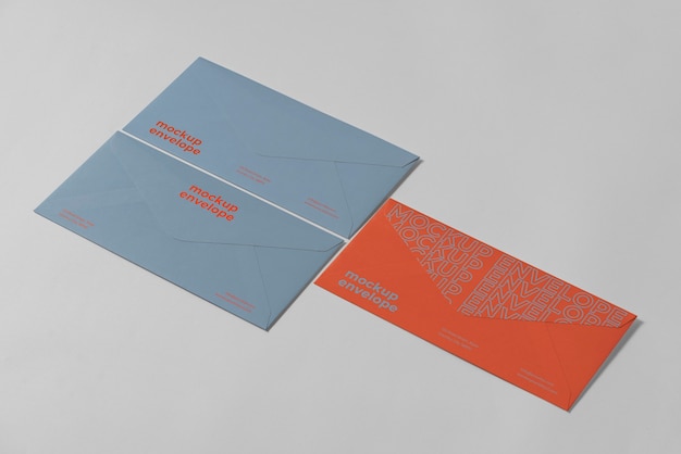 PSD mock-up of three c5 paper envelopes