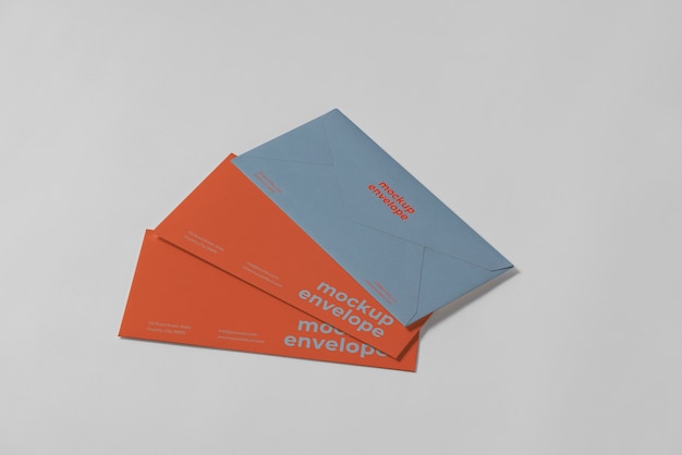 Mock-up of three c5 paper envelopes