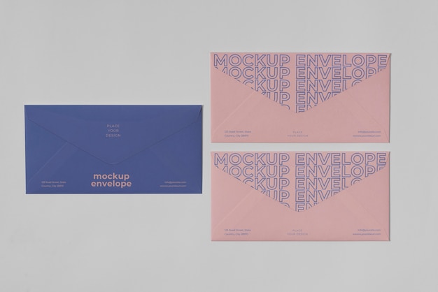 PSD mock-up of three c5 paper envelopes