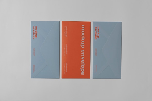 PSD mock-up of three c5 paper envelopes