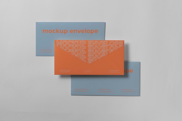 PSD mock-up of three c5 paper envelopes