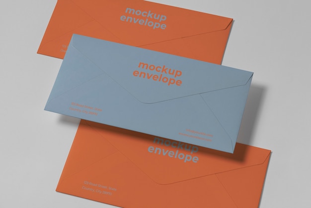 PSD mock-up of three c5 paper envelopes