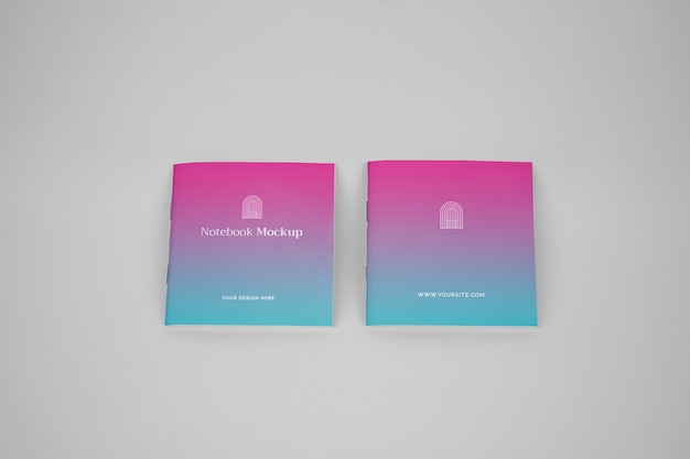 PSD mock-up of tiny gradient pocket notebooks