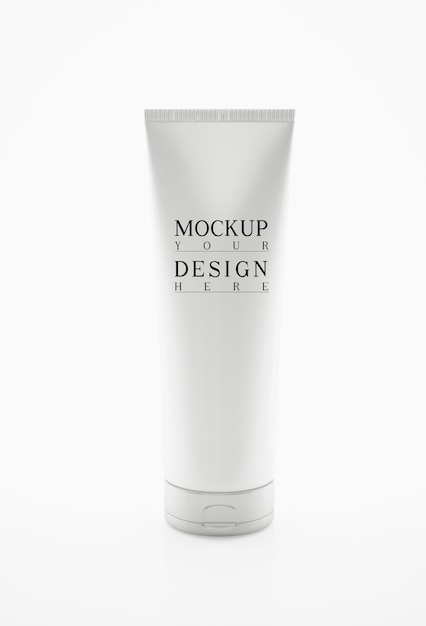 PSD mock up for tube of cream, white