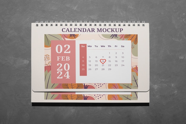 PSD mock-up van de valentijnsdagkalender