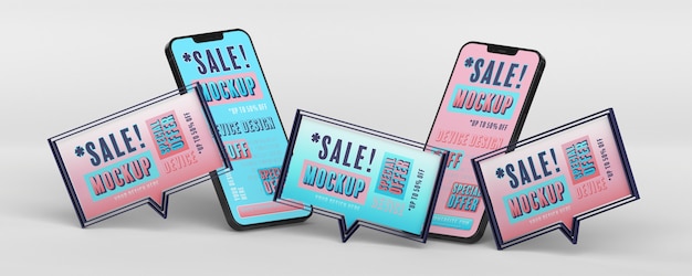 PSD mock-up van de verkoop van smartphones