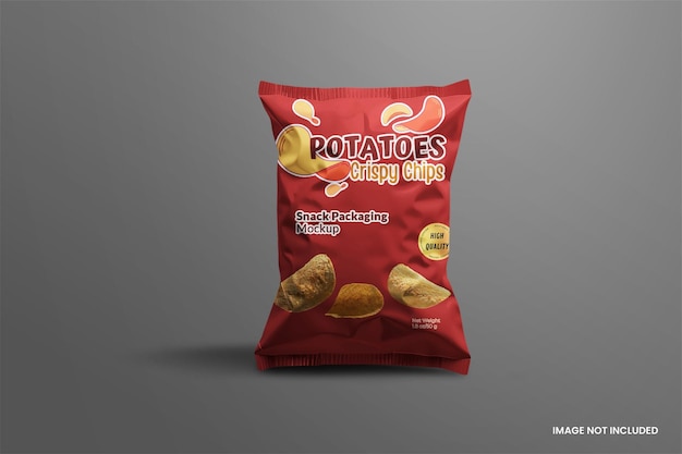 PSD mock-up van de verpakking van snacks