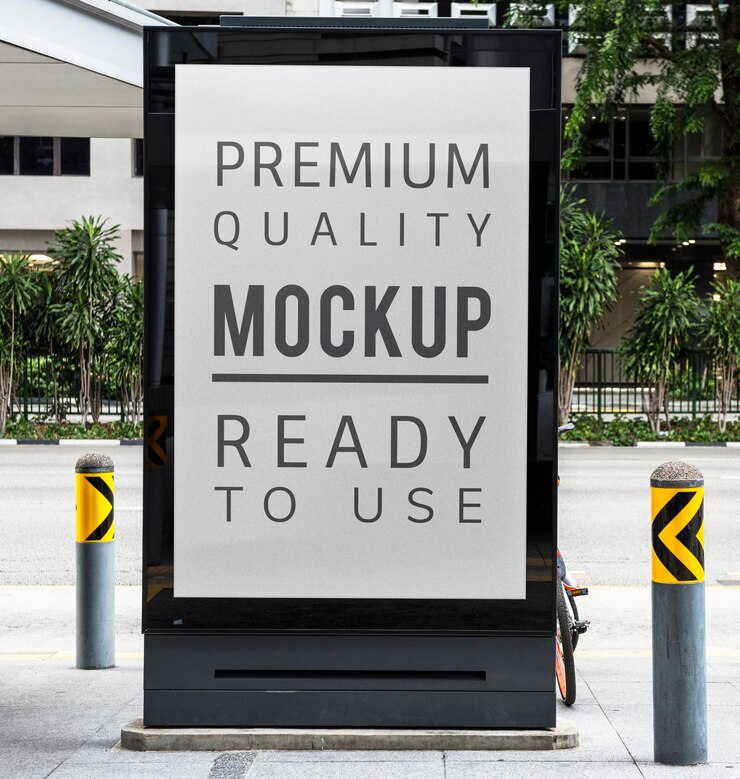 PSD mock-up van een bord