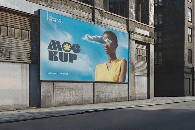 Mock-up van een buitenbillboard van de stad