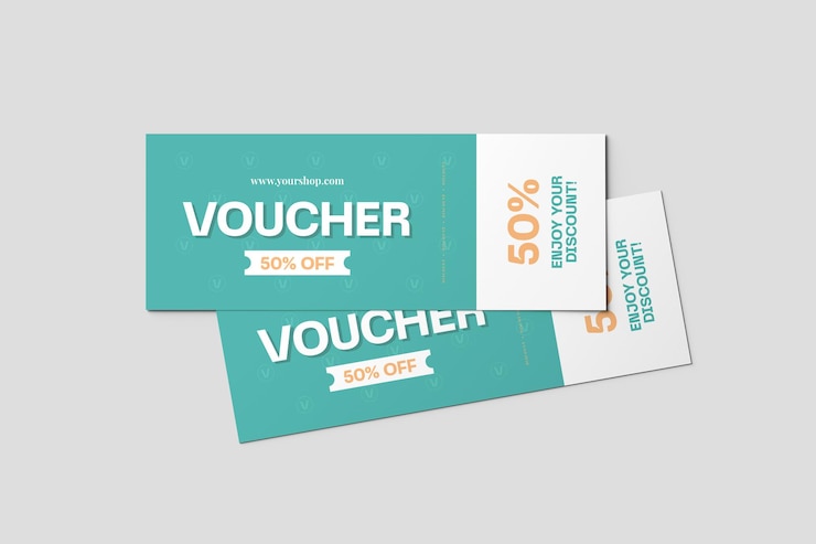 PSD mock-up van een geschenkbon