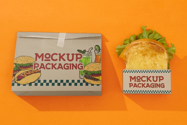 Mock-up van een sandwichverpakking